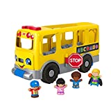 Fisher-Price- Autobús Escolar Amarillo Grande de Little People (Mattel GTL68), (Versión en español)