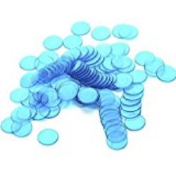 Bingo Chips – TOOGOO(R) Aprox. 100 piezas 3/4 pulgadas de plastico bingo chips, translucido diseno, para el aula y carnaval juegos de bingo, Azul [OFERTAS]