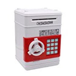 Huchas, Netspower Hucha Dinero Bancos, Electrónica Digital Mini ATM Ahorro de Bancos, Cajas de Ahorro de la Moneda, Juguetes de los Regalos para Niños con Sonido – Blanco [OFERTAS]