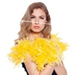 Boa de plumas Amarillo 180cm [OFERTAS]