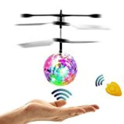 Bola voladora RC, Helicóptero del helicóptero de RC que juega el helicóptero de la suspensión de la mano con la iluminación colorida brillante del LED para los niños [OFERTAS]