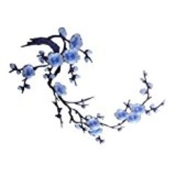 1pcs Apliques De Encaje Ciruelo Del Bordado Flor / Parche Motivos DIY Decoraciones – Azul, 37cm * 14cm [OFERTAS]