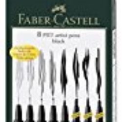 Faber-Castell 167137 – Pack de 8 rotuladores Pitt Artist Pens Black, color negro [OFERTAS]