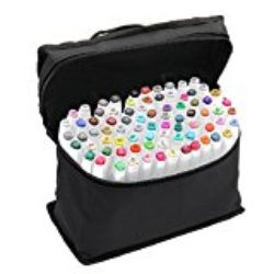 BEETEST 80 Colors Tinta pluma bolígrafo marcador Set con bolsa negra a base de pintura gráfica arte doble punta Rotuladores Alcohol Cáscara de la pluma blanca [OFERTAS]