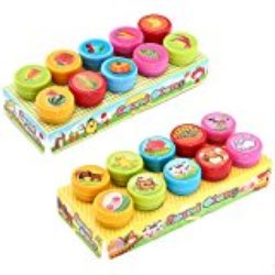 20 piezas auto-tinta Sellos Stamper Party Favor para niños Artesanía de bricolaje Aprendizaje educativo Classroom Reward Animal + Vegetables [OFERTAS]