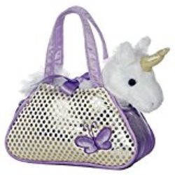 Fancy Pals – Unicornio de peluche, 20 cm, color blanco y lila (Aurora World 32600) [OFERTAS]