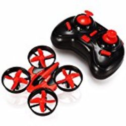 EACHINE E010 – Quadcopter, Helicopteros Cuadricopteros Drone, Mini Drone 2.4G 4CH 6 Axis Headless RC, Nano Teledirigido Quadcopter RTF Modo 2, Rojo [OFERTAS]