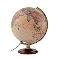 Atmosphere – Globo terráqueo con esfera de madera y metal, iluminada, en castellano, 30 cm, color sepia (Mapiberia A4) [OFERTA FINALIZADA]