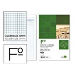 Liderpapel – Pack de 10 blocs examenes cuadro 4mm folio 40 hojas 60g/m2 [OFERTAS]