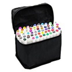 BEETEST 60 Piezas Tinta pluma bolígrafo marcador Set con bolsa negra a base de Rotuladores Alcohol de color pintura gráfico arte doble punta Cáscara de la pluma blanca [OFERTAS]