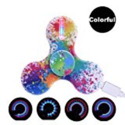 LeeHur Hand Spinner Fidget Spinner de Mano de USB Recargable con 15 efectos de luz para ADHD EDC, Tri Fidget Spinner, Juguete Reductor EDC Anti Ansiedad para Niños y Jóvenes Adulto, Multicolor [OFERTAS]