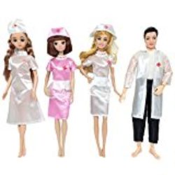 4 SET muñeca juguete enfermera y doctor carrera ropa trajes accesorios para Barbie juguetes niños cumpleaños regalo de Navidad [OFERTAS]