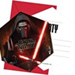 Procos 86218 – Invitaciones con sobre Star Wars The Force Awakens, 6 piezas, Negro/Rojo [OFERTAS]