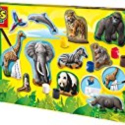 SES Creative – Set para moldear y pintar animales, multicolor (01132) [OFERTAS]