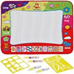 Anpro Estera de Dibujo de Agua, 4 Plumas de Agua con 2 Plantillas de Dibujo, Estera de Pintura de Agua para niños bebé [OFERTAS]