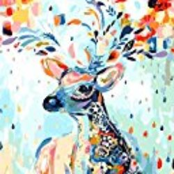 [Rahmenlos]Pintura al óleo de DIY Por Números, Pintura Por Número de Kits-Digital Pintura Pinturas Lienzo Arte de la Pared del Paisaje Día Jose Ilustraciones Para Los Regalos Salón Blanco Home Living Oficina de Navidad Año Nuevo San Valentín Decoración Decoraciones – Pintura de DIY Por Números Bricolaje Kit de Lona Para Adultos Mayores avanzada Niños joven-Cervatillo de color 16×20 pulgadas [OFERTAS]