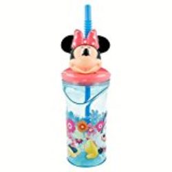 Minnie Mouse – Vaso plastico con figurita 3d, tapa y pajita 350 ml (Stor 14566) [OFERTAS]