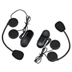 Paquete 2 Intercomunicador Inalambrico 800m Intercom Interfono (Entre 2 Pilotos, Bluetooth, A2DP, Manos Libres, FM Radio) Auricular Casco para Moto Motociclista [OFERTAS]