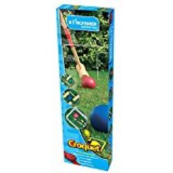 Set de crocket – 4 mazos de madera(72cm), 4 bolas, 2 estacas, 10 arcos – Juego Familia Jardín [OFERTAS]