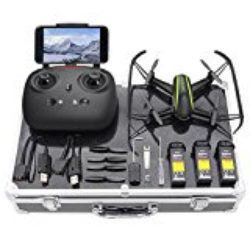 Potensic Drone U36W con Maleta Telecamera WiFi FPV 2.4Ghz, Drone con Control Remoto Función de Estabilización Altitud, Alarma de Fuera Límite de Vuelo con SD Tarjeta 4G [OFERTAS]