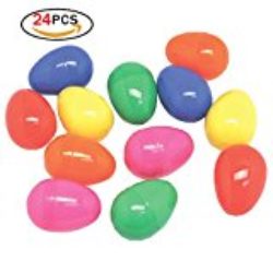 Huevos de pascua brillante de plástico Surtido de artículos con color de fiesta para la caza de Pascua 24 paquetes [OFERTAS]