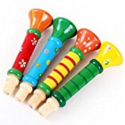 JUNGEN® Multi-color Trompeta de madera Horn Whistle Instrumento Niños Musical educativo de juguete para bebé de más de 10 meses, Color aleatorio [OFERTAS]
