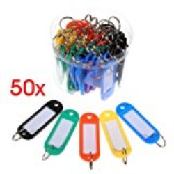 TOOGOO (R) 50 x Llavero de Plastico con Etiquetas para ID Nombre [OFERTAS]
