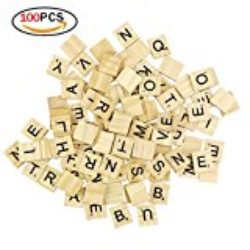 100 Baldosas de Scrabble Azulejos de Madera Baldosas de la Letra de DIY para la Educación de los Niños de Preescolar y el Crucigrama [OFERTAS]