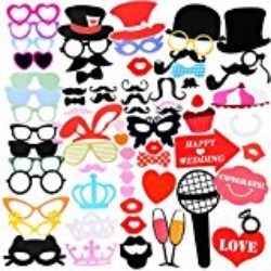 Cabina de Fotos con accesorios para fiestas, aitesco 75 Piezas DIY Photo Booth Props Atrezzo Favorecer Incluyendo Máscara Gafas Labios Rojos Corbatas Sombreros para el partido, boda, cumpleaños del favor, de la graduación [OFERTAS]