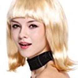 WIG ME UP ® – 0073-3-P02 Peluca mujer Carnaval Halloween Disco Party corto Longbob Bob flequillo rubia [OFERTAS]