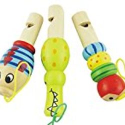 Vi.yo 3 Piezas Silbato de Madera de Juguete Patrón Historieta de Madera Mini Animal Silbido de Música de Juguete [OFERTAS]