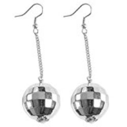 Widmann 03526 Pendientes Bola de Discoteca, Plata, One size [OFERTAS]