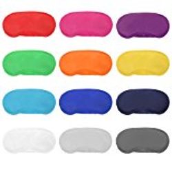 12 Piezas de Máscara de Ojos de Multicolor Cubierta Antifaz de Peso Ligero con Almohadilla de Nariz y Correa Elástica para Niños Mujeres Hombres, 12 Colores [OFERTAS]