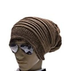 Gleader Gorro Tejido Grueso Cordoncillo para Hombres – Color Cafe/ Caqui Oscuro [OFERTAS]