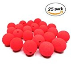 Espuma Clown Nose,Dancepandas 25 piezas Red Nariz de payaso Divertido Halloween Costume Party [OFERTAS]