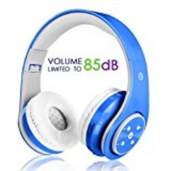 WirelessBluetooth Auriculares sobre oreja para Niños limitador de volumen diadema ajustable divisor de toma con acolchado hipoalergenico para iPad,iPhone, tablets, telefonos inteligentes y otros dispositivos [OFERTAS]