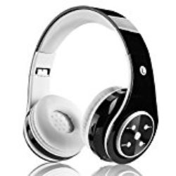 FTSM – Auriculares de diadema cerrado inalámbricos con bluetooth (recargables, plegables, micrófono integrado, incluyen cable USB de carga, puerto para tarjeta micro SD, radio FM, manos libres), Color negro [OFERTAS]