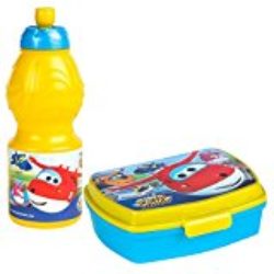 Super Wings – Set sandwichera & botella 400 ml (ColorBaby 76792) [OFERTAS]