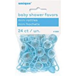 Único – Mini traqueteos fijados, es ideal como regalo para baby shower, Azul, 24 PC. [OFERTAS]