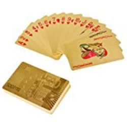 YoungRich Cartas Poker de Oro Póquer de Lujo Con Euro Patrón Impermeable para Regalo, Juegos de Naipes Trucos de Magia en Fiesta [OFERTAS]
