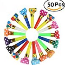 50 Packs music Blowouts Whistles Juguetes para Fiesta de Cumpleaños Favores, Fiesta de Navidad, Fiesta de Niños, Halloween, Accesorios de Fiesta, Año Nuevo Partido Noisemakers by Chapter Seven [OFERTAS]