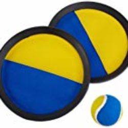 Hudora 76463 – Juego de atrapar la pelota con velcro, color azul y amarillo [OFERTAS]