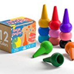 GiBot Lápices de colores para niños, agarre de palma de la mano, surtido de 12 colores, apilables y apto para niños pequeños, producto seguro y no tóxico. [OFERTAS]