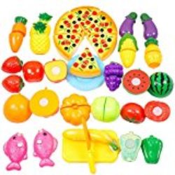 Corte Juguete, Finer Shop 24Pcs Fruta Plástico Vehículo Temprano Desarrollo Educación Bebé Niños Comida Cocina [OFERTAS]