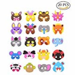 16 máscaras de espuma para niños de Ccinee, diseños variados de animales, para bolsas de regalo, 24 unidades [OFERTAS]