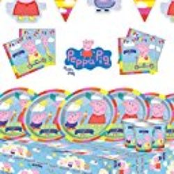 Peppa Pig – Kit de fiesta para cumpleaños infantil, con pancarta [OFERTAS]
