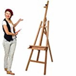 Artina – Caballete de academia Barcelona – Madera de haya de alta calidad – Altura max. lienzo: 120 cm – Altura: 225 cm (Madera Maciza) [OFERTAS]