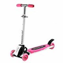cooshional Patinete Scooter 4 Ruedas Plegable Altura Adjustable para Niños Rosa [OFERTAS]