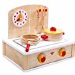 Tooky Toy – Cocinita de madera pequeña con cazo y sartén – Juguetes educativo a partir de 3 años [OFERTAS]