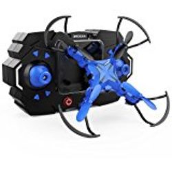 El Mini Drone giratorio DROCON Scouter para niños es un Quadcopter de bolsillo plegable con Modo de retención de altitud & Luz de búsqueda – 901H en Azul [OFERTAS]